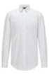 Slim-fit shirt in pinpoint cotton with Fresh Active finish, White