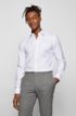 Slim-fit shirt in pinpoint cotton with Fresh Active finish, White