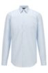 Slim-fit shirt in pinpoint cotton with Fresh Active finish, Light Blue