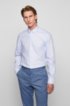 Slim-fit shirt in pinpoint cotton with Fresh Active finish, Light Blue