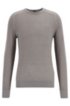 Lightweight sweater in virgin wool with rice-corn structure, Grey