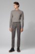 Lightweight sweater in virgin wool with rice-corn structure, Grey