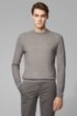 Lightweight sweater in virgin wool with rice-corn structure, Grey