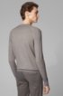 Lightweight sweater in virgin wool with rice-corn structure, Grey