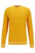 Lightweight sweater in virgin wool with rice-corn structure, Yellow