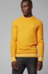 Lightweight sweater in virgin wool with rice-corn structure, Yellow