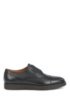Grained-leather Derby shoes with monogram-embossed soles, Black