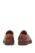 Grained-leather Derby shoes with monogram-embossed soles, Brown