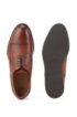 Grained-leather Derby shoes with monogram-embossed soles, Brown