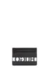 Reverse-logo card holder in rubberised Italian leather, Black