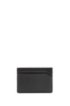 Reverse-logo card holder in rubberised Italian leather, Black