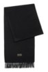 Scarf with fringed trim in Italian cashmere, Black