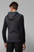 Hybrid hooded sweater in mixed fabrics, Black