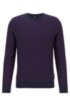 Lightweight sweater in a cotton blend with contrast details, Dark Purple