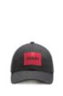 Cotton-twill cap with reverse-logo badge, Black