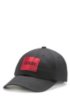 Cotton-twill cap with reverse-logo badge, Black