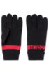 Reverse-logo gloves in knitted jacquard with cashmere, Black