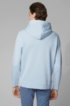 Hooded sweatshirt with flocked logo and woven details, Light Blue