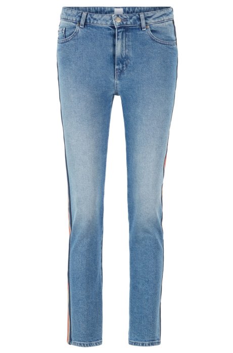 Boss Regular Fit Jeans In Comfort Stretch Mid Blue Denim