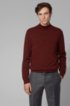 Regular-fit sweater in virgin wool and cotton, Dark Red