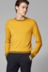 Regular-fit melange sweater in virgin wool and silk, Yellow