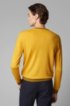 Regular-fit melange sweater in virgin wool and silk, Yellow