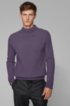 Relaxed-fit sweater with two-tone rib structure, Dark Purple
