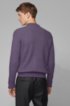 Relaxed-fit sweater with two-tone rib structure, Dark Purple
