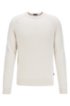 Regular-fit sweater in cashmere with crew neckline, White