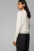 Regular-fit sweater in cashmere with crew neckline, White
