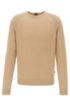 Regular-fit sweater in cashmere with crew neckline, Beige