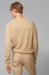 Regular-fit sweater in cashmere with crew neckline, Beige