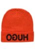 Wool beanie with turnback hem and reversed logo, Orange