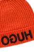 Wool beanie with turnback hem and reversed logo, Orange