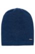 Knitted beanie in pure cashmere with signature hardware, Dark Blue