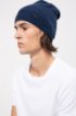 Knitted beanie in pure cashmere with signature hardware, Dark Blue