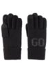 Wool-blend touchscreen gloves with logo jacquard, Black