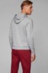 Hooded sweatshirt with curved logo artwork and hidden pocket, Light Grey