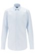 Slim-fit shirt in stain-resistant structured Swiss cotton, Light Blue