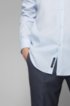 Slim-fit shirt in stain-resistant structured Swiss cotton, Light Blue