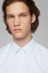 Slim-fit shirt in stain-resistant structured Swiss cotton, Light Blue