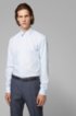 Slim-fit shirt in stain-resistant structured Swiss cotton, Light Blue