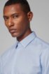 Regular-fit shirt in micro-structured cotton, Light Blue