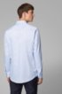 Slim-fit Italian-cotton shirt with all-over structure, Blue