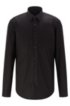Regular-fit shirt in easy-iron Austrian cotton, Black