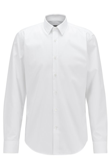 Regular-fit shirt in easy-iron Austrian cotton, White