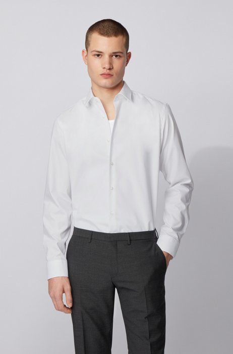 Regular-fit shirt in easy-iron cotton, White