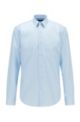 Regular-Fit Hemd aus bügelleichter Baumwolle, Hellblau