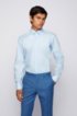 Regular-fit shirt in easy-iron Austrian cotton, Light Blue