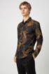 Extra-slim-fit shirt in leaf-print cotton, Patterned